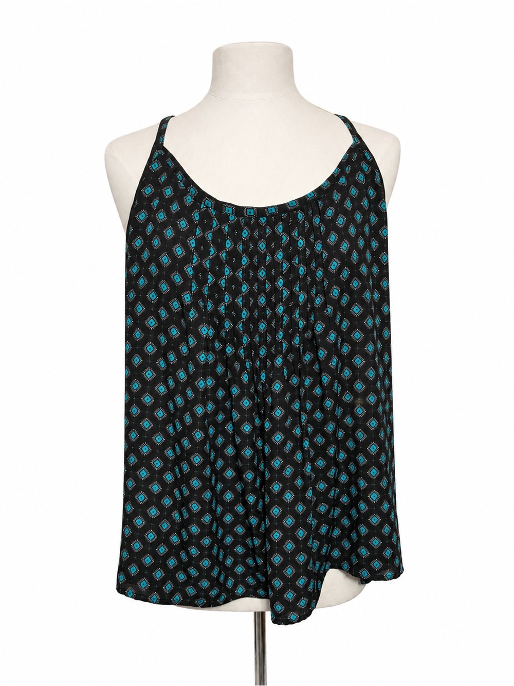 TORRID Black & Teal Printed Spaghetti Strap Tank Top size 1